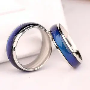 Stainless Steel Mood Ring for Women Men Couples, Color-Changing Temperature-Responsive Emotion Rings