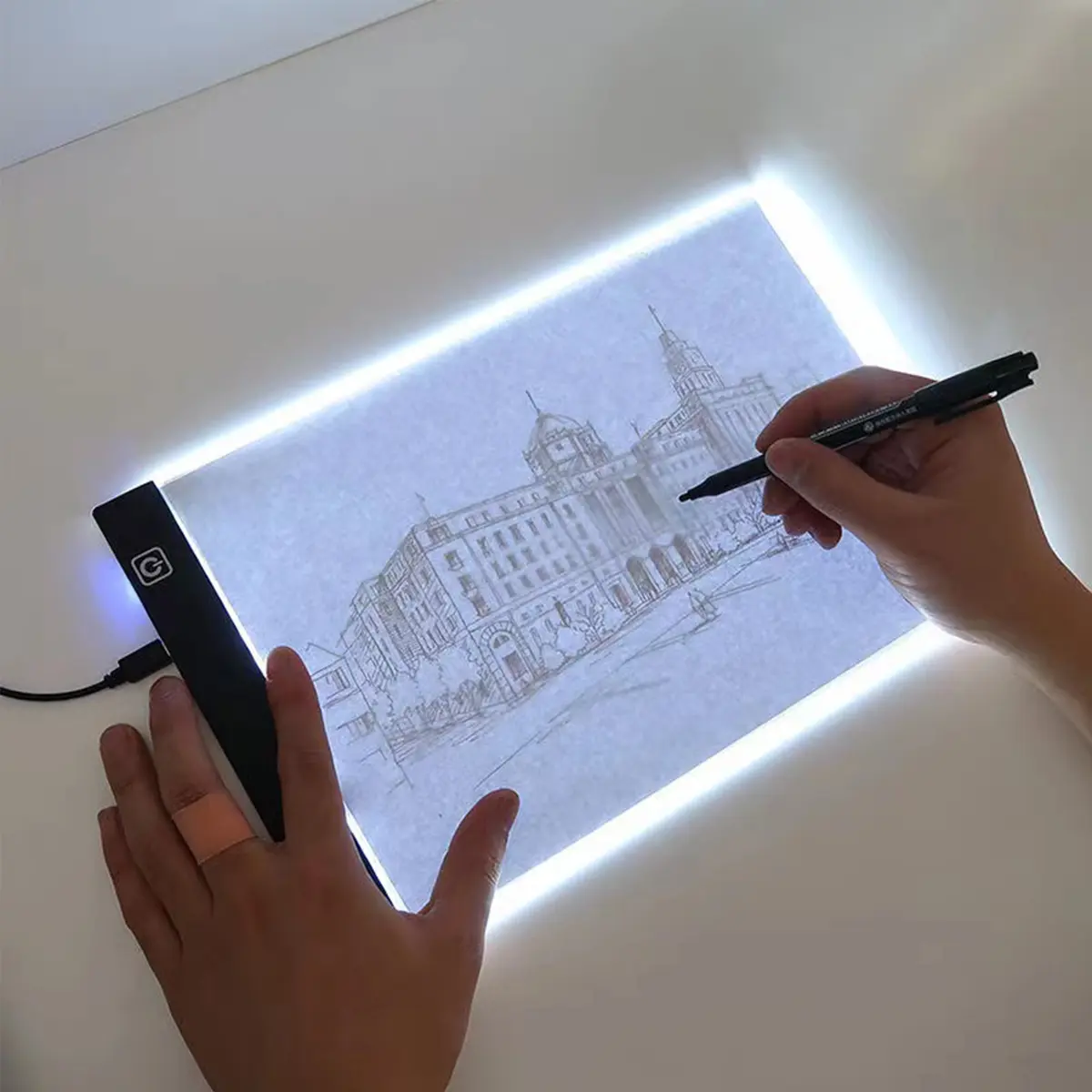A4 A5 LED Tracing Light Box - USB Powered Adjustable Illumination Light Pad, Suitable for Left & Right-Handed Artists, Acrylic Material, Square Light Board for Sketching, Animation, Diamond Art Painting