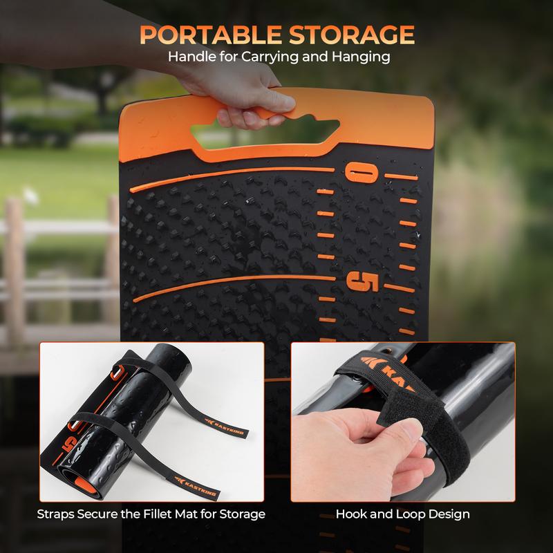 KastKing EZ Fillet Fish Fillet Mat, Anti-slip Texture With 25" Integrated Ruler, Extended Dimensions, Easy to Clean Material, Portable Storage, Fish Cutting Board