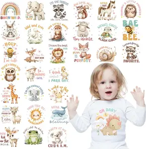 30 Sheets  Shower Dtf Transfers Ready to Press,  Iron on Transfers for T Shirts Stickers, Cute Heat Transfer Vinyl Cartoon  Iron on  for Clothing DIY Designs Washable