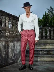 Slim Fit Faux Leather Pants | Black PU Leather Trousers | Streetwear Biker Pants | Waterproof Casual Fashion | Unisex