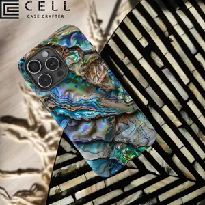 Blue Abalone Mollusk Shell Tough Phone Case Pearlescence Nautical Cover iPhone 16 15 14 Pro Max