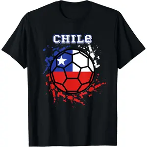Chile Soccer Chilean Flag Futbol Fan Jersey T-Shirt Pure Cotton Graphic Tees Menswear Top: Gifts for Men & Women
