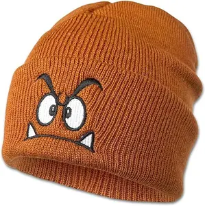 Embroidered Ohjijinn Anime Beanie, Beanie Embroidered Gift, Anime Knit, Winter Christmas Gift