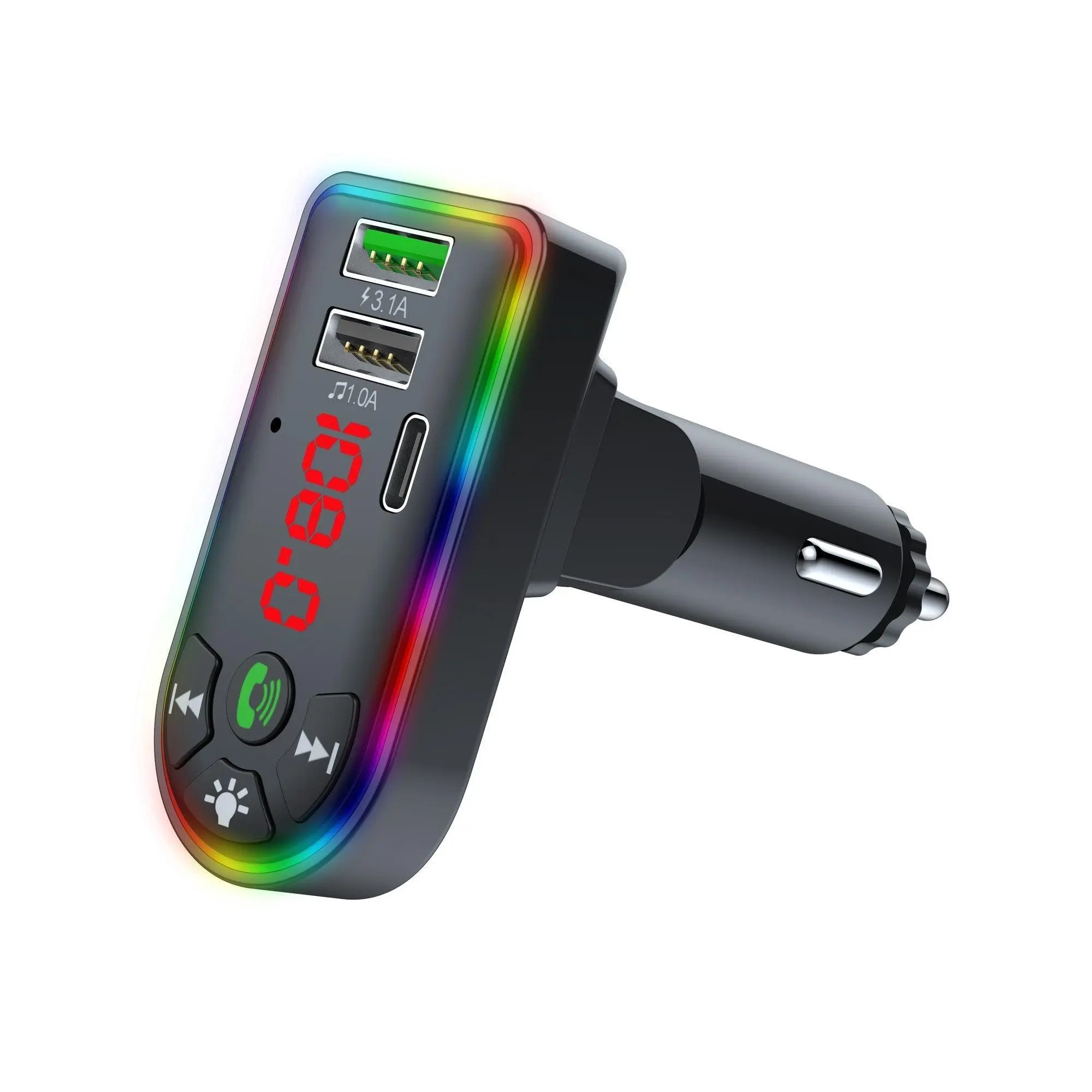 Audiobox TR-20 Bluetooth FM Transmitter with LED Lights Audiobox TR-20 Bluetooth FM Transmitter with LED Lights