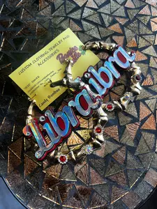 Libra Earrings - Custom Clothing Jewelry & Accessories by Candy Bamboo with Colorful Design and Red Accents