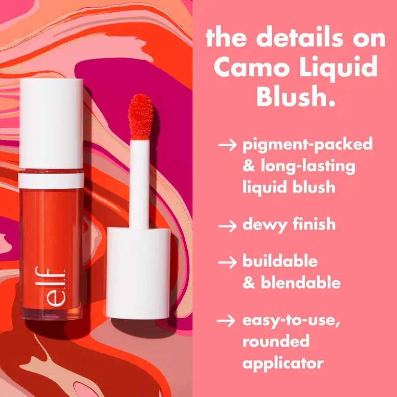 e.l.f. Camo Liquid Blush - High-Pigment Dewy Finish, Blendable Lightweight,  Easy Applicator, 12 Shades