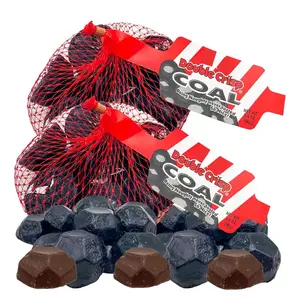 Sweetzo Double Crisp Chocolate Coal, Individually Wrapped Candy for Stocking Stuffers, Christmas Gag Gift (Pack of 2 Coal)