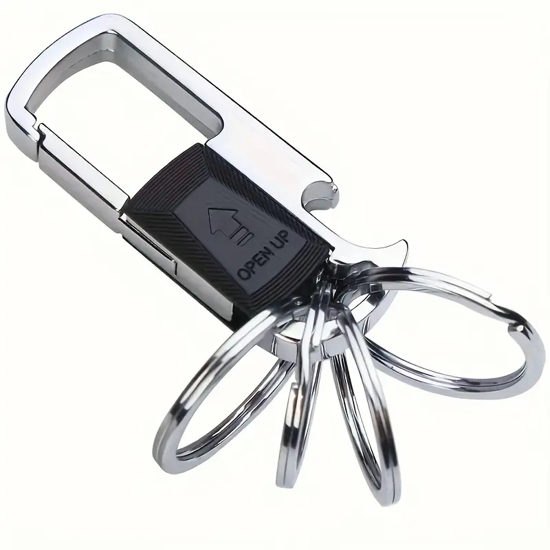 Men's Metal Waist Keychain Car Chain Key Holder, Multifunctional Keychain, Includes 4 Detachable Key Rings, Bottle Opener Key Ring, Durable and Stylish Accessory, Keychain Attachment, Metal Construction, Keychain Clip