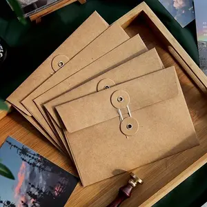20pcs Vintage Brown Kraft Paper Unique Envelopes Stationery Office Supplies 4.53x6.69inch