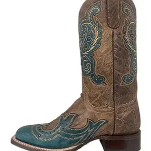 Roper Women's Brown & Turquoise Western Cowboy Boots