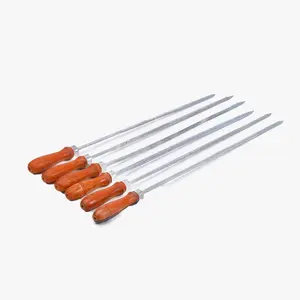 Metallic BBQ Seekh Skewer Small with Handle, Flat || Free Delivery