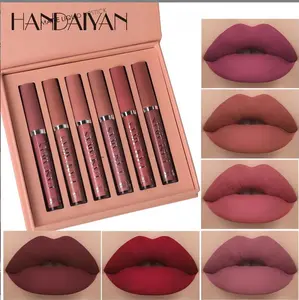 6pcs Matte Liquid Lipstick Set, Nude Lipsticks Makeup Kit for Women, Cosmetic Waterproof Non-Stick Cup Labiales Mate 24 Horas (Set A)Smooth Flawless Gift Gloss