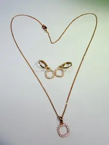 Radiant Gold-Toned Circular Halo Set