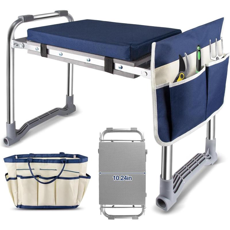 Foldable Garden Kneeler and Seat, Thicken & Widen Soft Pad for Kneeling ...