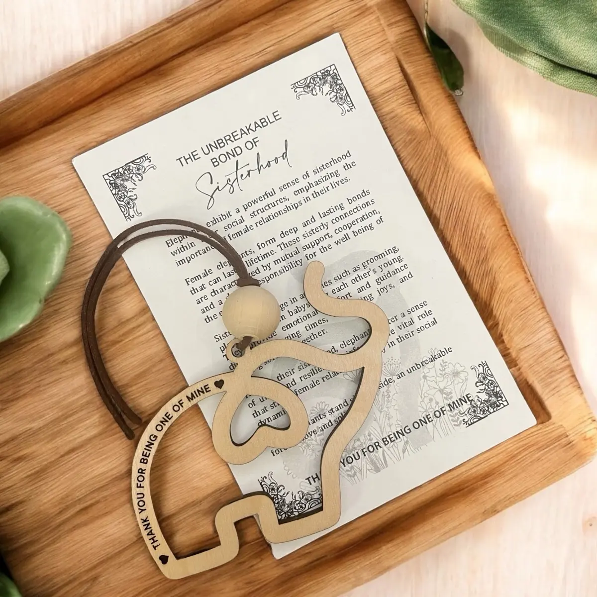 Elephant Sisterhood Ornament - Celebrate Friendship and Female Bonds with this Gift for Mom, Daughter, and Family