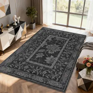 Soft and comfortable printed carpet, home decorative carpet, large living room carpet, sofa cushion, entrance mat, coffee table mat, bedroom carpet, bedside rug, Floral Washable Rug, for various scenarios such as shopping malls, cafes