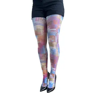 Multicolored Abstract Opaque Tights
