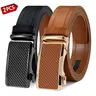Men’s 2-Pack Leather Belts with Automatic Adjustable Buckles, Gunmetal Gray & Gold Finishes, Durable for Versatile Occasions, Ideal Valentine’s Day & Father’s Day Gift