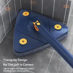 1 Set, 360 ° Rotating Triangle Mop, Long Handle Hand-Free Mop Floor, Wet and Dry Cleaning Mop, Suitable for Floor Wall Ceiling Corner Glass, Cleaning Tools