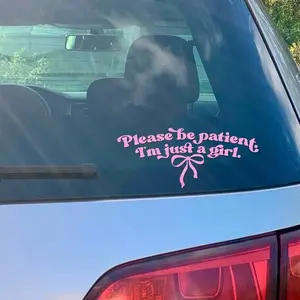 please be patient i'm just a girl  Sticker For Car, Laptop, Phone, cute sticker, girly sticker, funny sticker for car, cute girly decal Decor Decorative Tiles Sticker Ornaments