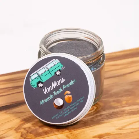 VanMan’s Natural Eggshell Tooth Powder - Activated Charcoal & Minerals - Fluoride Free - Naturally Remineralizing
