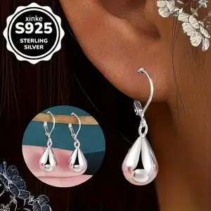 Silver Teardrop Water Droplet Earrings, Versatile Gift for Birthdays & Valentine's Day