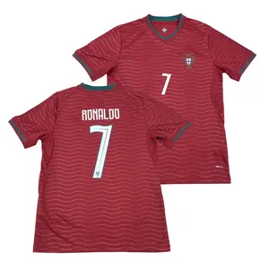 2026 Portugal Home Short Sleeve 7# Cristiano Ronaldo Soccer Jersey Red Football Jersey Quick Drying