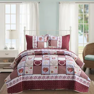 Kindred Home Christmas Quilt Set Bedspread - Summer Quilt Lightweight Microfiber Bedspread Marine, Rustic Christmas Santa Tree Snowman Pattern Print Suitable for All Seasons (Model-A, Queen)
