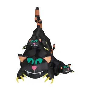 Haunted Hill Farm 5' Inflatable Pre-Lit Black Cat Trio
