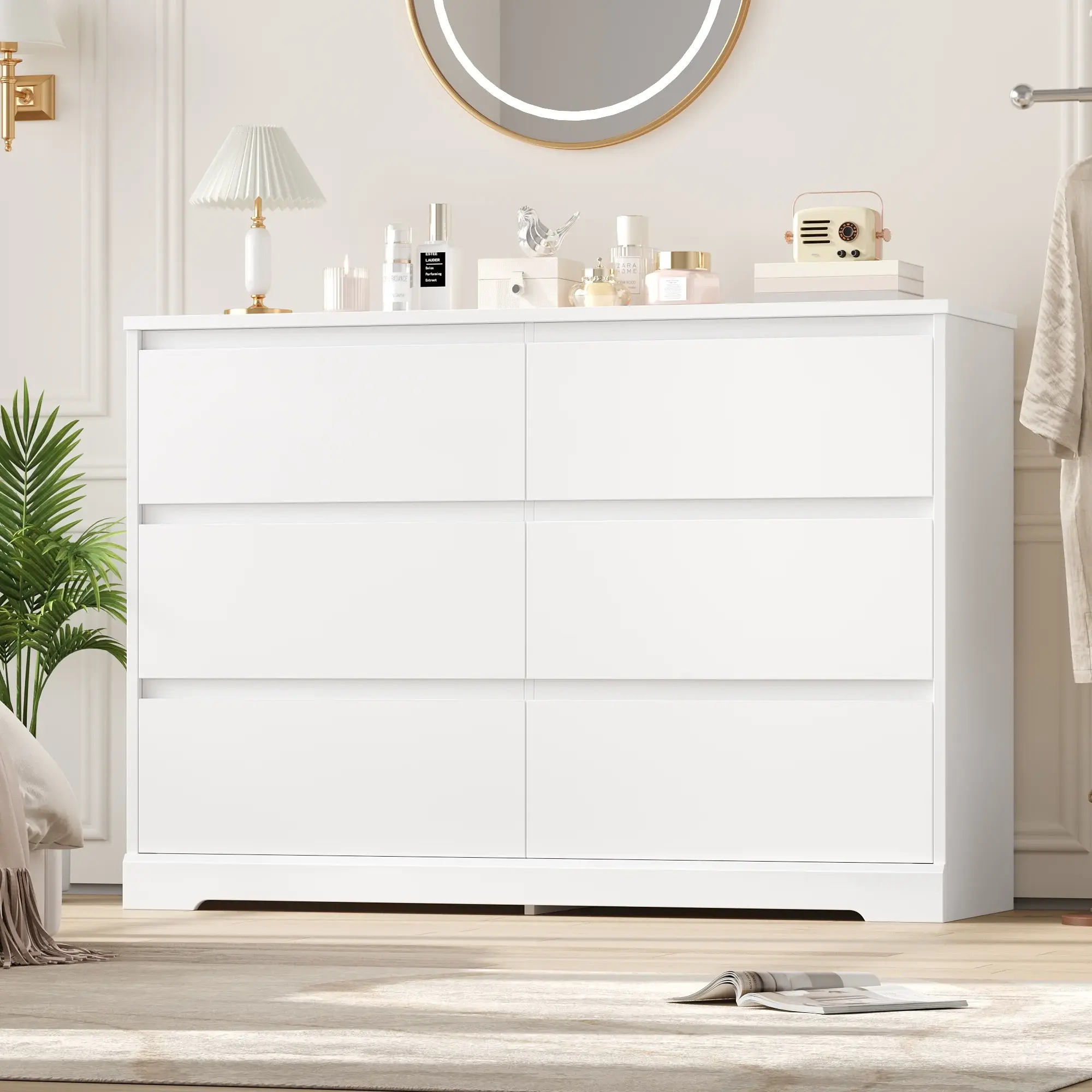 FOTOSOK White Dresser, 6 Drawer Double Dresser, Modern Dresser for Closet, Nursery Dresser for Baby, 47.2'' Wood Storage Side Cabinet Chest of Drawer for Bedroom Living Room - TikTok Shop FOTOSOK White Dresser, 6 Drawer Double Dresser, Modern Dresser for Closet, Nursery Dresser for Baby, 47.2'' Wood Storage Side Cabinet Chest of Drawer for Bedroom Living Room - TikTok Shop