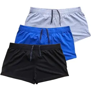 Muscle Alive Mens Bodybuilding Shorts 3" Inseam Cotton