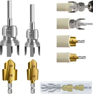 New PPR Pipe Threader and Reaming Tool Kit - Rethreading Tool Kit, Electric Drill Style Threading Tool for 1/2“(DN15) 3/4“(DN20) PVC Pipe with Reaming Bit Set Great Diy Gift for Men