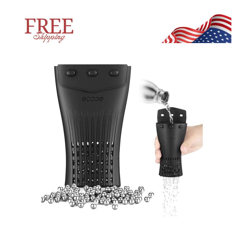 1200 PCS Decanter Cleaning Beads with Black Silicone Bag Reusable Stainless Steel