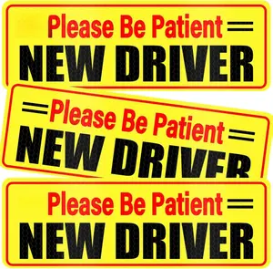 New Driver Magnet for Car, 3Pcs Magnetic Reflective Novice Driver Stickers, Car Exterior Accessories, New Driver Vehicle Safety Signs（Black&Red）