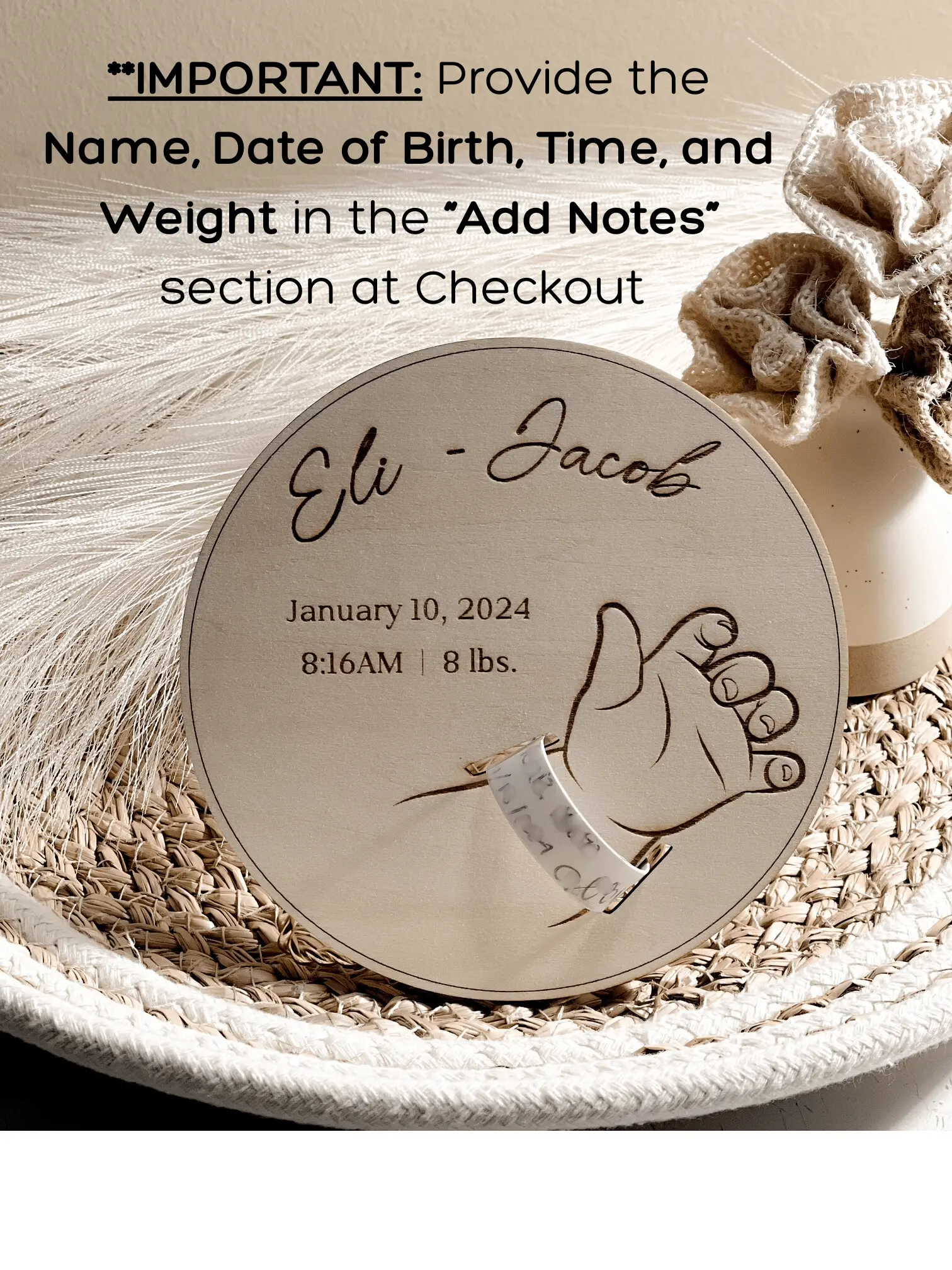 Baby Hospital Bracelet Keepsake - Customizable Design with Name and Date, Ideal for Memorabilia Collection