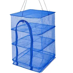 Foldable Hanging Drying Rack for Shrimp, Fish, Vegetables, and Herbs - Non-toxic Mesh Drying Net (25.59X13.78X 13.78inch ) Laundry Hangable