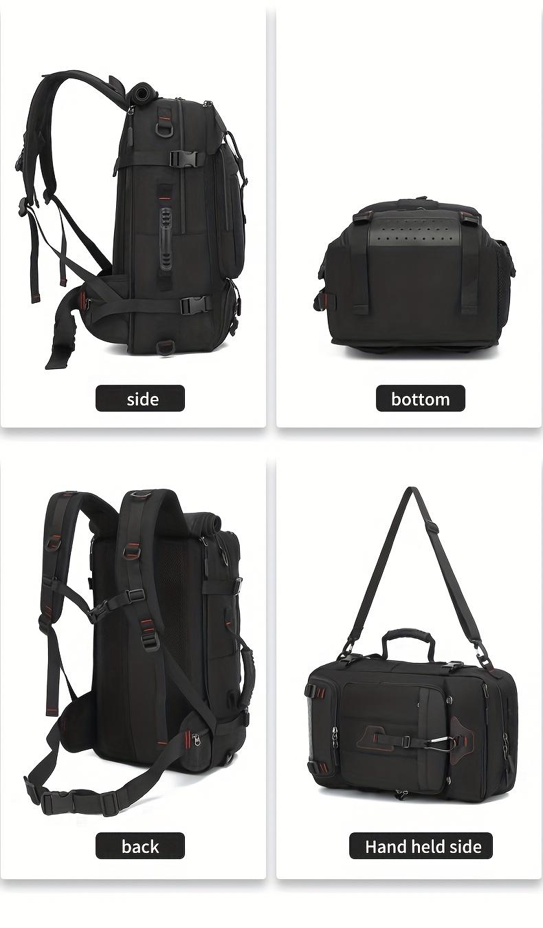 Travel Backpack, Portable Backpack, Large Capacity Duffel Bag Men's Outdoor Expandable Convertible Boarding Duffel Backpack, Black 80L Hiking Bag, Fit 17 Inch Laptop, Suitable for Outdoor Travel Work Business