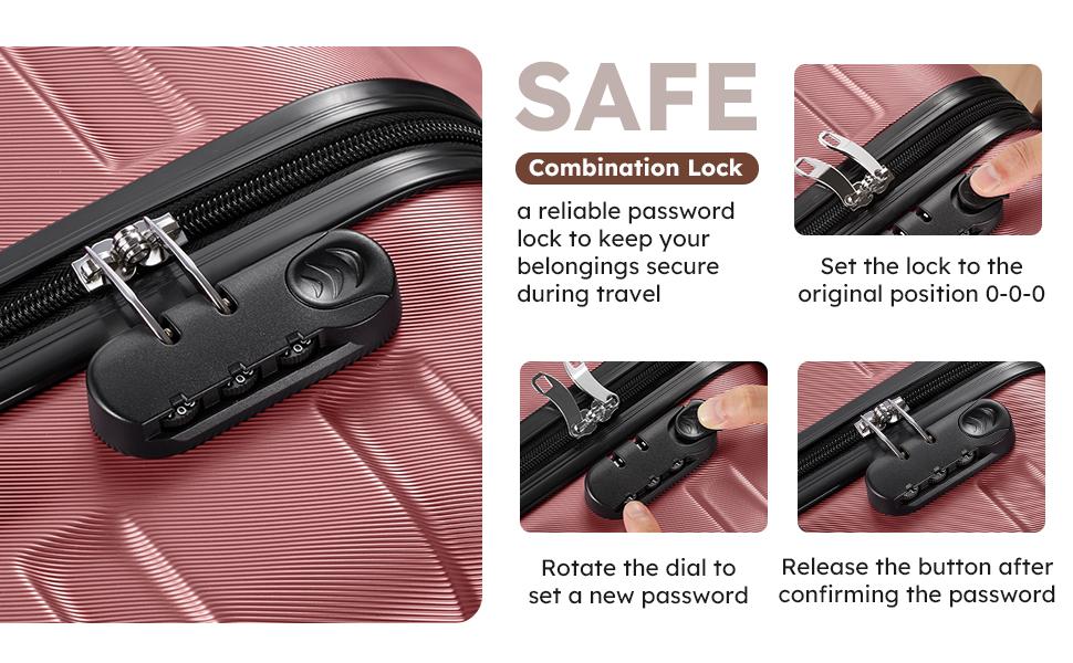 ABS Hardside Luggage Sets (4/6-Piece) - Spinner Wheel Suitcases, Expandable Duffel Bag, Makeup Pouch, Lightweight Durable Travel Bags for Vacation, Business Trips