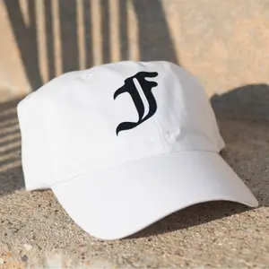 "Fearless" Old English - Pure White - Baseball Cap