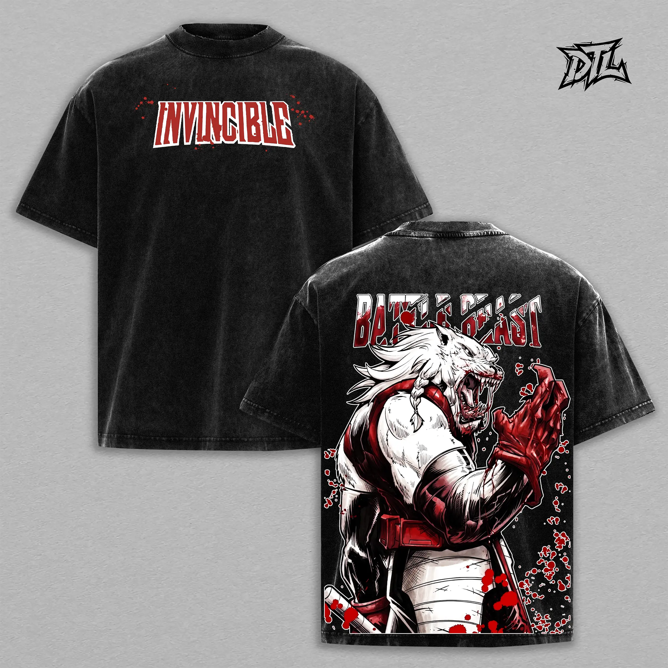 Battle Beast "Thirst For Battle" Graphic Oversized Vintage Washed Tee | Heavyweight Cotton Streetwear