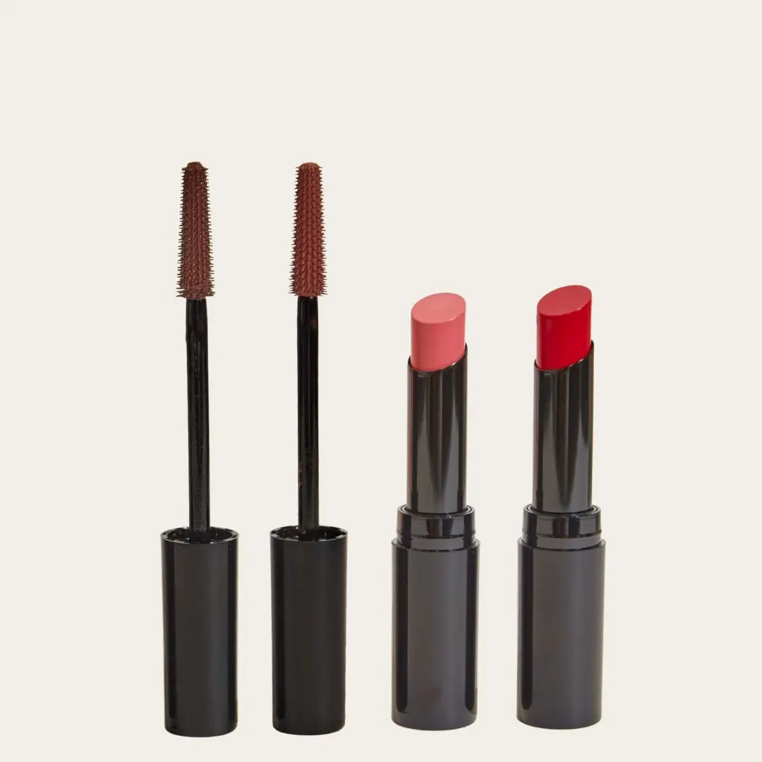 How to be a Redhead Lash & Lip Kit - Redhead Makeup Set with Mascara, Lipsticks & Custom Cosmetic Bag - Limited Edition