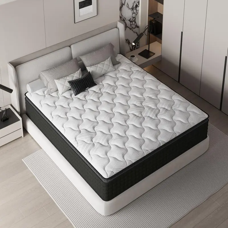 Twin Hybrid Mattresses (10/12/14 in) - Medium Firm, CertiPUR-US & Oeko-TEX Certified, Premium Ergonomic Memory Foam, Cotton, Steel Coil, Anti-Allergic, Neck Support Foldable Mattress