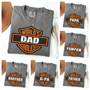 Comfort Colors Custom Name World’s Coolest Grandpa, Personalized Grandpa Gift, Motorcycle Grandpa Shirt, Father’s Day Gift from Grandkids, Comfort Colors Tee, Funny Grandpa Shirt- SoftHype Apparel