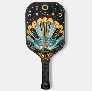 Pickleball Paddles,16MM Pickleaball Paddle with Carbon Fiber Sandblasted Finish&Polymer Honeycomb Core Provides Lighter Weight(8.11 Oz)&Higher Grit&Spin,BlueBean