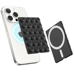 Silicone Suction Cup Phone Case Stand, Magnetic Detachable Phone Holder, Strong Grip for Selfies and Videos, Mobile Accessories