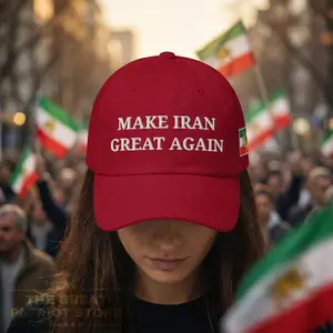 Make Iran Great Again Hat, Persian Lion and Sun Cap, Iran Flag Embroidered Hat,Minimal Protest Statement Cap, Unisex Casual Streetwear