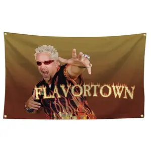 Guy Fieri Flavortown Flag, 3x5ft Wall Flag, Durable Wall Decor with Grommets, Wall Decor for Home, Outdoor, Party, Festival