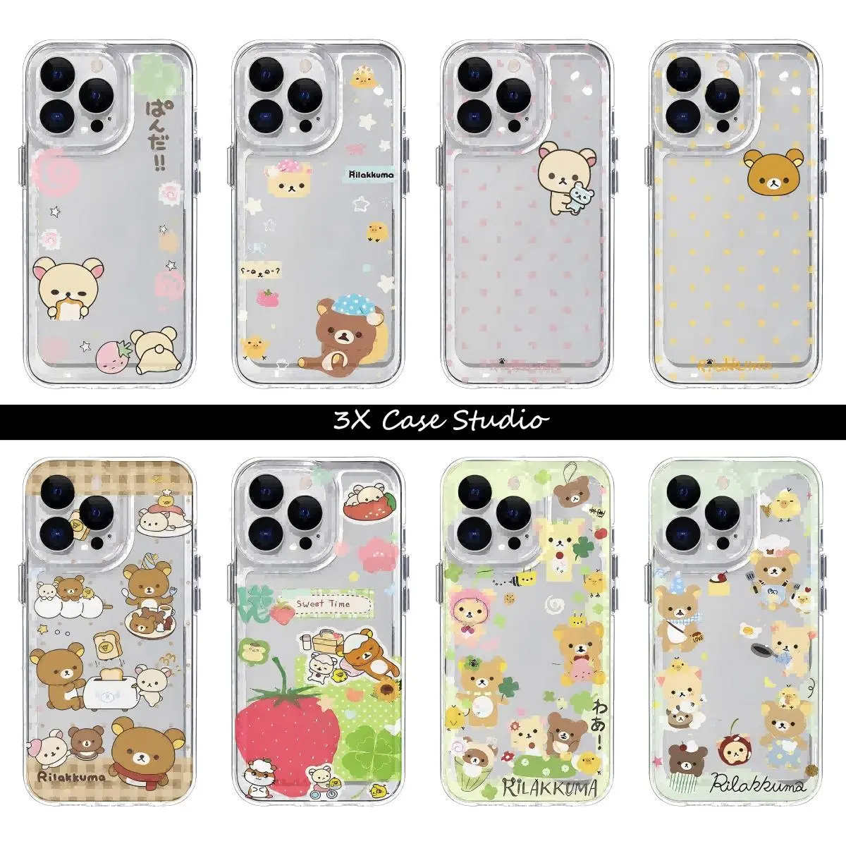 Cute R-Rilakkuma Transparent Phone Case For iPhone 17 16 15 14 13 12 Pro Max Plus Anti Fall Birthday And Holiday Gifts Case Cover