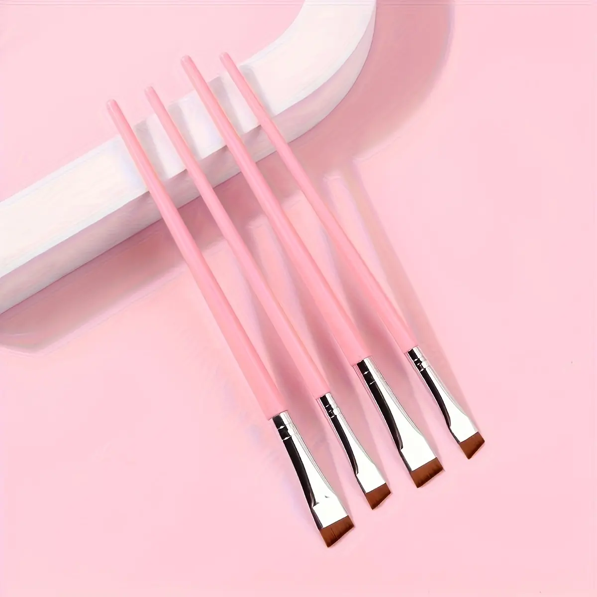 Multi-Brush Eyes Brushes, 4-Piece Makeup Tool Set with Blade Tips for Precise Eyeliner, Eyebrow Grooming & Concealer Application, 4-Piece Eyes Brushes